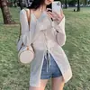 Éxito de verano: Cárdigan de punto holgado con cuello en V y diseño calado de seda helada con protección solar y detalle de corbata, top adelgazante para mujer