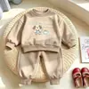 Conjunto de sudadera de dibujos animados transfronteriza para niños, conjunto de dos piezas de pantalones de chándal holgados con puños para niños y niñas, suministro de ropa de otoño para niños