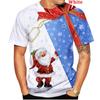 Camisetas de Impresión 3D Directas de Fábrica para Hombre y Mujer de Manga Corta Camisetas Navideñas Casuales de Dibujos Animados de Papá Noel para Hombre y Mujer