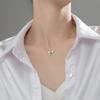 Collar Nalan S925 de plata azul con mariposa pequeña y fresca, estilo coreano, cadena corta con pegamento D7982