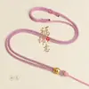 Colgante de Abeja de Cera de Abeja Cuerda para Colgante Cadena para Suéter de Mantra de Seis Caracteres Dorados Collar de Estilo Étnico Ajustable Cuerda para Colgante Venta al por Mayor
