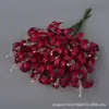 3 Flores de Lírio Dourado Artificiais Flores de Seda para Decoração Floral de Sala de Estar Quarto Loja Hotel Cenário de Casamento Adereços