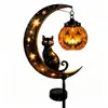 Lâmpada de chão de gato preto e lua de produto novo transfronteiriça Lâmpada de chão de gato preto e abóbora de Halloween e lua