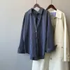 Camisa de rayas retro francesa Beishan Tongshu para mujer, nuevo diseño de manga larga de otoño, camisa de nicho 3188