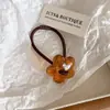 Goma para el pelo con diseño de tinta y cuentas para mujer, goma elástica para el pelo de flor, accesorio para el pelo de acrílico, texturizado, elegante, accesorio para el pelo de alta elasticidad