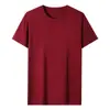 Camiseta de Color Sólido Transfronteriza de Comercio Exterior de Manga Corta para Hombre y Mujer Cuello Redondo Blanca Lisa Edición Ligera Camisa Publicitaria Camisa Cultural Ropa de Trabajo Verde Militar