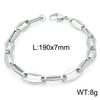 Personalidad Europea y Americana Hecho a Mano Moda Acero de Titanio Hueco 7mm Diamante Hecho a Mano Diseño de Cadena Pulsera Geométrica Simple para Hombres y Mujeres