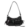 Bolso Axila Personalizado Estilo Coreano Estilo Motociclista para Mujer, Nuevo Primavera 2026 Textura Retro Versátil Bolso de Hombro y Cruzado