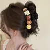 Dulce pinza de tiburón retro para cabello voluminoso, accesorio de pinza para el cabello grande, nuevo y lindo pinza de garra con moño 2026