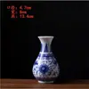 Vaso Pequeno de Porcelana Azul e Branca Transfronteiriço Ornamento Cerâmico Vaso de Flores Mini Hidropônico Arranjo de Flores Retrô Recipiente para Flores da Cerimônia do Chá