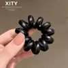 Elástico de Cabelo Estilo Cordão de Telefone com Estampa de Leopardo Retrô para Mulheres, Prendedor de Rabo de Cavalo Simples Sem Costura, Acessório de Cabelo Versátil para o Dia a Dia com Alta Elasticidade