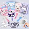 Comercio Exterior Transfronterizo Sanrio Espejo Peine Dos en Uno Espejo de Mano Kuromi Lindo Femenino Dormitorio Espejo de Maquillaje Conveniente
