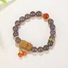 Populares en el comercio exterior, pulseras de cuentas hechas a mano para hombres y mujeres para aliviar la ansiedad, pulseras de la suerte del zodíaco de cristal natural europeas y americanas