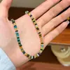 Moda Retro Europeia e Americana Elegante Simples Colorida Dopamina Colar de Contas Ábaco Luxo Acessível High-End Versátil Corrente para Clavícula