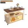 Mesa lateral multifuncional, carrito pequeño, mesa lateral de sofá de losa de roca, mesa de centro rectangular móvil con ruedas para la sala de estar