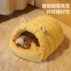 Cama para gato semi-cerrada engrosada, ampliada para el calor del invierno, cerrada para una sensación de seguridad, adecuada para todas las estaciones, casa para gatos, casa para perros, cama para mascotas