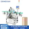 Máquina Automática de Sellado con Cinta y Etiquetado Zonesun para Tubos de Papel Redondos y Cajas Redondas, Máquina de Empaque Sellado Envolvente con Cinta Transparente