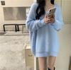 Vestido Suéter de Punto de Color Sólido Otoño e Invierno 2026 de Longitud Media Estilo Perezoso Holgado Top Pulóver para Mujer