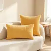 Fronha Patchwork de Veludo Cotelê Estilo Minimalista Moderno Ins Sala de Estar Sofá Almofada Lombar Cor Sólida Transfronteiriça Capa de Almofada