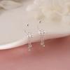 Pendientes de Plata de Ley S925 con Borla de Corona y Cierre de Rosca Femeninos Pendientes Retro Dulces de Nicho Tendencia