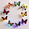 Lámpara de Noche Creativa de Mariposa Luminosa 3D Simulación Tridimensional Pegatina LED Lámpara Decorativa de Pared Venta al por Mayor