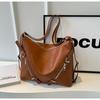 Bolso de Hombro Estilo Coreano de Gran Capacidad para Desplazamiento Mujeres 2024 Bolso Sobaco Texturizado Retro Bolso Tote de PU Suave a la Moda
