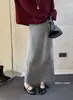 Falda de ganchillo calada de alta resistencia para mujer, nuevo estilo coreano otoño e invierno 2026, falda recta de felpa de alta gama de longitud media