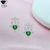 Pendientes Retro Europeos y Americanos de Plata de Ley S925 con Forma de Ancla Corazón y Circonita para Mujer, Moda de Nicho con un Toque de Lujo, Pendientes de Moda Tachonados de Diamantes