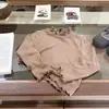 Camiseta de primavera y otoño para niñas, elegante y moderna, estilo coreano, cuello semi-alto con volantes, base de color liso para niños
