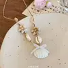 Collar de cuentas con colgante Azul Dopamina para Mujer Cadena para Clavícula Atmósfera de Vacaciones de Verano en la Playa Accesorios de Alta Gama