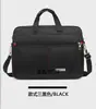 Pasta de Couro Masculina Tecido Oxford Bolsa de Mão para Laptop Grande Capacidade Ombro Único Transversal Bolsa para Documentos de Escritório 15,6 Polegadas