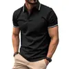 Camiseta Transpirable de Manga Corta de Verano Estilo Ins Europeo y Americano para Hombre, Camisa Polo Deportiva de Botones