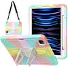 Funda Protectora para Tableta Nuevo iPad 9ª Generación 10.2 2021 Colorida Punk con Soporte Funda Protectora Resistente a Caídas