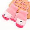 Guantes de invierno para niños cálidos forrados de felpa estilo coreano de dibujos animados a prueba de frío niña niña niños niño pequeño bebé bolsa correa para el dedo