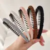 Faixa de Cabelo Plissada de Tecido Liso Colorido para Mulheres, Dentes Finos Antiderrapante, Não Aperta a Cabeça, Para o Dia a Dia, Acessório de Cabelo para Prender a Franja