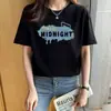 Camiseta suelta de manga corta de algodón puro para mujer, de verano, ins, marca de moda nueva, versátil, hombros caídos, suelta, adelgazante, talla grande, top de manga corta