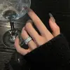 Anel Aberto com Esmalte Drip Azul Céu para Mulheres 2024 Novo Tendência Leve Luxo Celebridade da Internet Ins Design de Nicho Anel para Dedo Indicador
