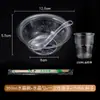 Tigela de Aviação Tigela Descartável Tigela de Arroz Grau Alimentício Tigela de Cristal Doméstica e Conjunto de Hashis Tigela Pequena Transparente Rígida Espessada