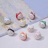 Gato de la Suerte de Cerámica de Colores Cabeza de Gatito Pintada a Mano Accesorios de Cuentas Pulsera Hecha a Mano DIY Materiales para Joyería Venta al por Mayor