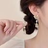 Aretes de borla de mariposa aguja de plata 925 doble mariposa gota de aceite borla larga perla gota de agua circonita pendiente colgante para mujer venta al por mayor