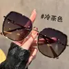 Gafas de Sol de Marco Grande de Nuevo Estilo a la Moda con un Aspecto de Maquillaje Natural, Protección Solar y Protección UV, Adecuadas para Rostros Cuadrados y Redondos, Efecto Adelgazante, Gafas de Sol E