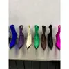 Botas de Calcetín Elásticas de Satén de Moda para Mujer 2026 Otoño/Invierno Botas Ajustadas Tacón Alto Punta Fina Botas Color Nude Botas Cortas Sencillas