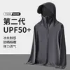 Ropa de Protección Solar para Mujer, Estilo Verano con Protección UV, Ropa de Protección Solar de Seda Helada con Visera Desmontable, Ropa de Protección Solar de Corte Holgado para Hombre