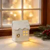 Adornos Navideños de Cerámica con Corte Creativo para Casa, Lámpara de Noche LED Pequeña de Cerámica para Casa, Adornos Decorativos de Luz Ambiental