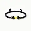 Pulseira de Contas da Sorte com Mantra de Seis Caracteres em Ouro Puro 999, Pulseira Trançada de Obsidiana, Ano do Zodíaco, Atacado de Fábrica