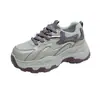Tênis Chunky Dad Shoes Feminino Outono 2026 Novo Malha Respirável Para Pessoas Baixas Versátil Aumenta Altura Sola Grossa Casual Esportivo