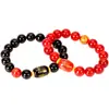 Obsidiana Natural Ágata Benmingnian Pulseira Pulseira Pulseira Casal Corajoso Contas de Buda Presente de Casal Mascote Atacado