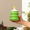 Aromaterapia de Amapola Yeso Resina Cemento Pentagrama Árbol de Navidad Frasco de Almacenamiento Taza para Velas Adorno Molde de Silicona