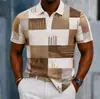 Camisa Polo de Manga Corta para Hombre con Bloques de Color y Cuello Camisero Verano Europeo Americano Amazon para Hombre