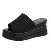 Zapatillas de Cuña para Mujer Verano 2024 Boca de Pez Tejido Volador Zapatillas de Plataforma para Mujer Casual Zapatos de Playa para Mujer Venta al por Mayor 7cm